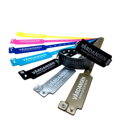 Logo Printing PVC Hospital Medical Wristband , RFID NFC Tag Bracelet Disposable