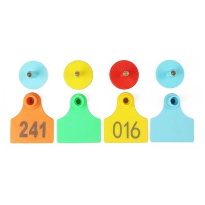 70x80mm 104x74mm UHF Animal RFID Ear Tags TPU Material For Livestock Monitoring