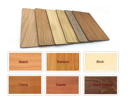RFID Wooden Hotel Key Cards Access Control With Matt Or Glossy Finish ISO14443A