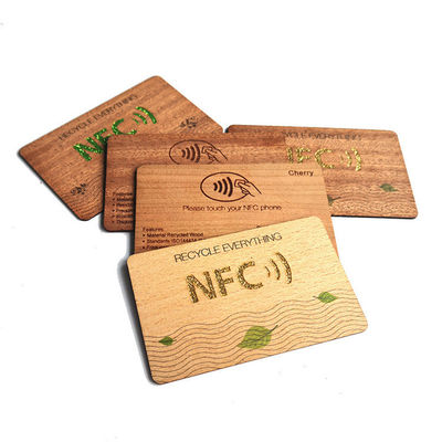 RFID Wooden Hotel Key Cards Access Control With Matt Or Glossy Finish ISO14443A