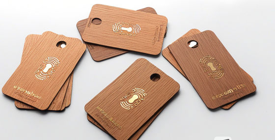 Wooden RFID Hotel Room Key cards 86x54mm 1.1-1.2mm Thickness Customizable