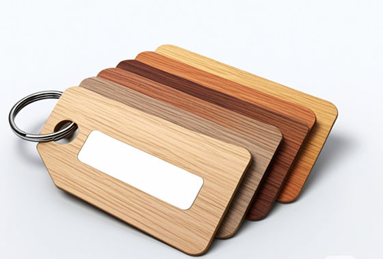Wooden RFID Hotel Room Key cards 86x54mm 1.1-1.2mm Thickness Customizable