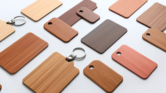 Wooden RFID Hotel Room Key cards 86x54mm 1.1-1.2mm Thickness Customizable