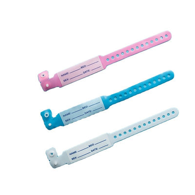 Logo Printing PVC Hospital Medical Wristband , RFID NFC Tag Bracelet Disposable