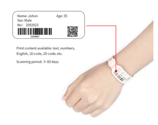 Logo Printing PVC Hospital Medical Wristband , RFID NFC Tag Bracelet Disposable