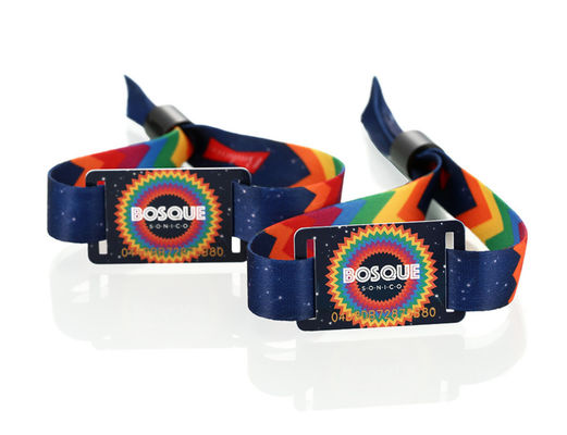 Custom Fabric NFC RFID Festival Bracelet Wristband For Social Distancing Access Control