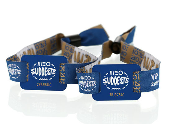 Custom Fabric NFC RFID Festival Bracelet Wristband For Social Distancing Access Control