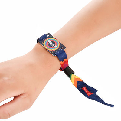 Disposable RFID Wristband Woven Smart RFID Bracelets For Hotels And Resort