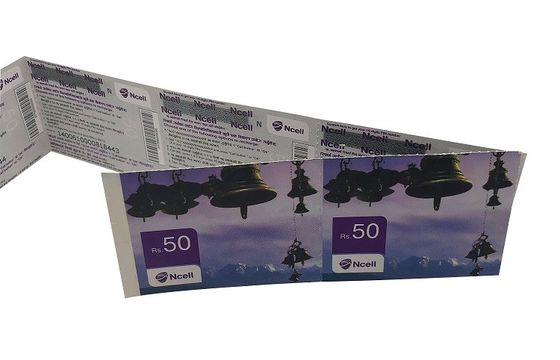 Fan Fold NFC RFID Paper Ticket ISO14443A Protocol 85x54mm For Train
