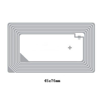 45x76mm HF RFID Inlay PET Material 13.56MHZ Frequency Etched Antenna